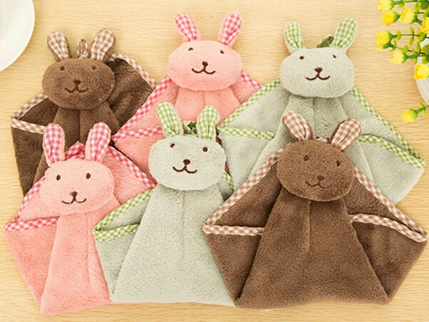 Прекрасное Животное Микрофибры Мультфильм кролик Абсорбент HandDry равнина