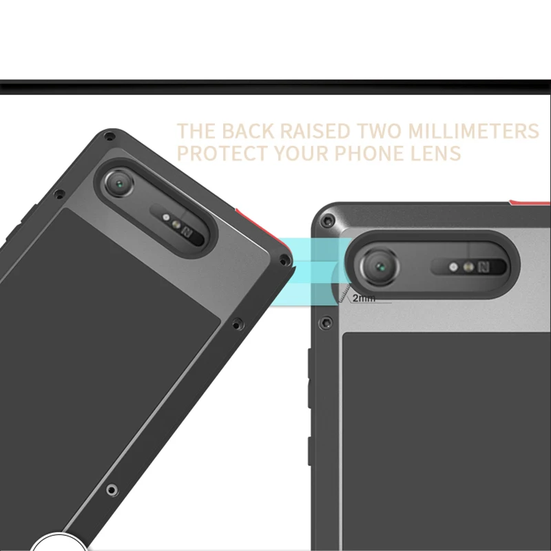 LOVE MEI для SONY Xperia XZ XZ1 XZ3 XZs Premium XZ2 компактный чехол из алюминиевого металла и ТПУ Гибридный водонепроницаемый противоударный защитный чехол