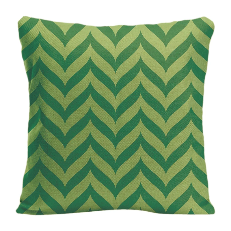 

Green Wave Stripes Throw Pillow Case Decorative Cotton Linen Pillowcases Customize Gift By Lvsure