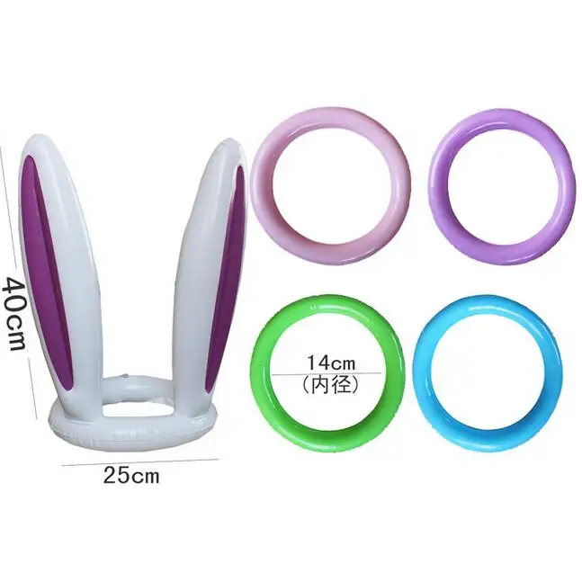 

Plastic toys inflatable rabbit throwing ring toys suit outdoor sports and leisure activities toys