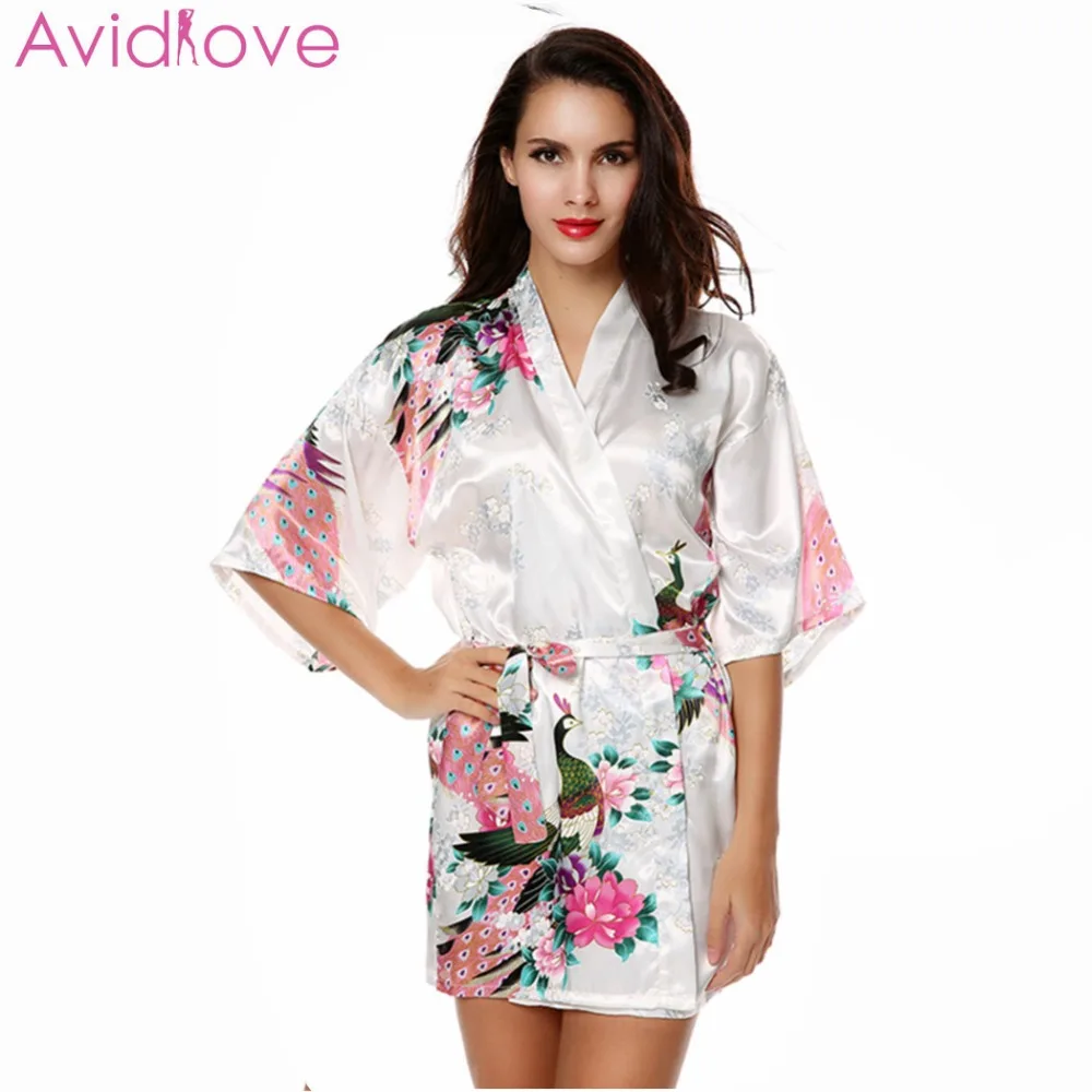 Женский Атласный халат Avidlove шелковый для невесты и подружки банный модный женщин
