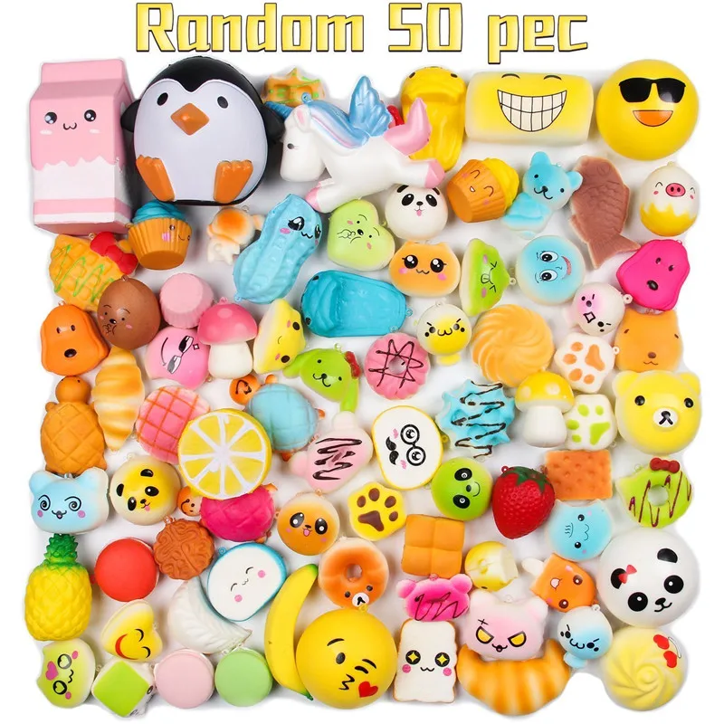 

Случайным образом, 50 шт в наборе, Squishies крем Ароматические медленно поднимающийся Kawaii моделирование милая игрушка слон средний мини мягкие ...