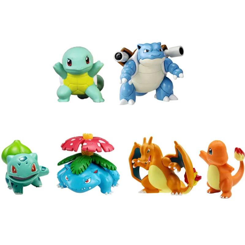 Takara Tomy, Покемон, первое поколение, Сквиртл, бластоиз, чаризар, Бульбазавр, венузавр, фигурка, игрушка, куклы, подарки, игрушки для детей