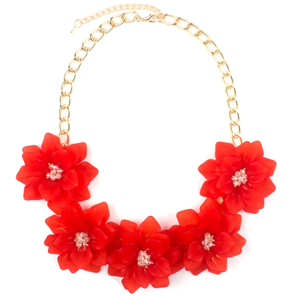 Клэр Цзинь Романтический Свежий короткий Модный женский ювелирный набор колье ожерелье с пятью цветами ожерелье и серьги популярные аксессуары