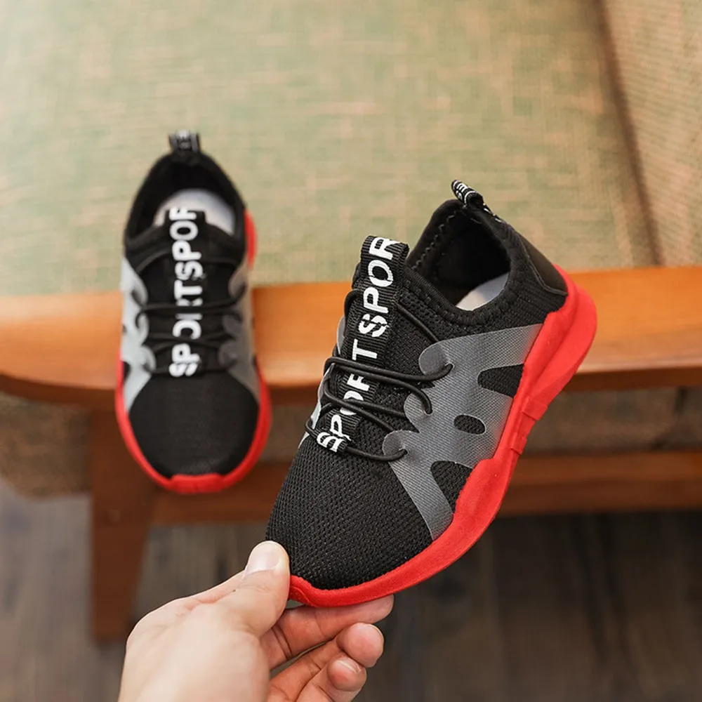 

2018 Cool girls boys kids sneakers light weight breathable casual shoes for children outdoor exercise sport running shoes