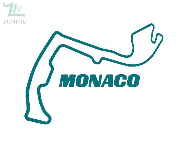G453 Monaco гоночная дорожка F1 схема Франция гоночный автомобиль виниловая настенная художественная наклейка мальчик спальня наклейка украшение комнаты домашний декор - Цвет: Teal