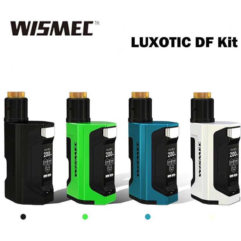 WISMEC Luxotic DF Box 200 Вт TC Kit с гильотинной Version2 RDA & 7 мл большая бутылка макс. выход Squonker