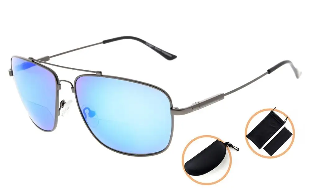 SG1801 Eyekepper памяти двухфокусные солнцезащитные очки гибкие Титан солнцезащитные очки для чтения - Цвет оправы: BlueMirror