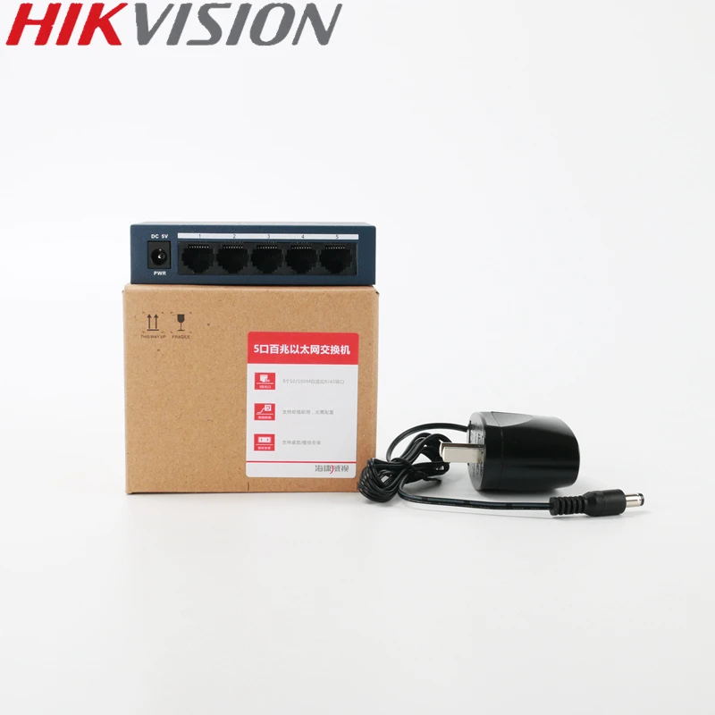 Управляемый неуправляемый переключатель Hikvision 5 портов 10/100 Мбит/с адаптивный