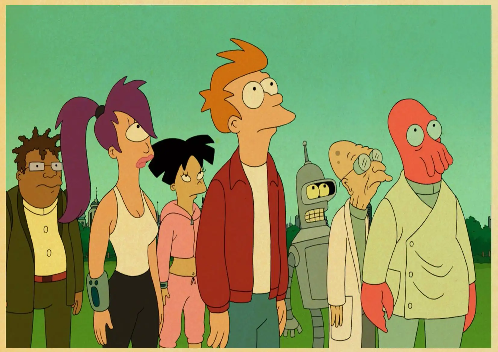 Комический фильм плакат Futurama плакаты Винтаж Крафт-Бумага ремесла печать для детской комнаты стены мультфильм декоративная живопись - Цвет: D130
