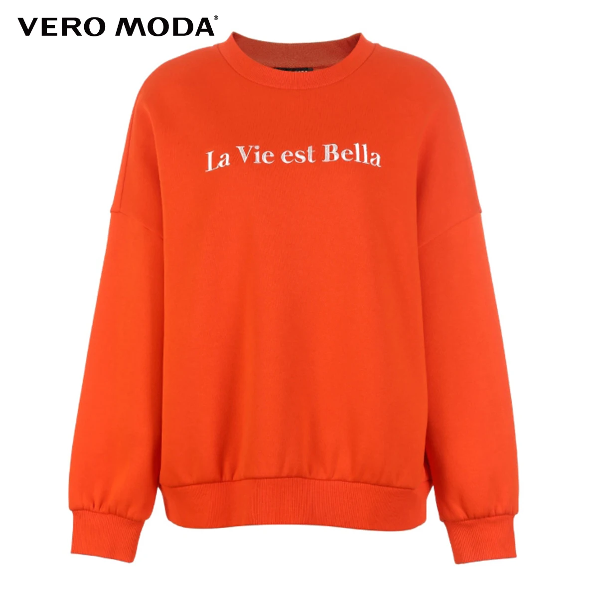 Vero Moda свитшот Женская Ins стиль круглый вырез с заниженным плечом Досуг свободная толстовка с капюшоном | 318433511