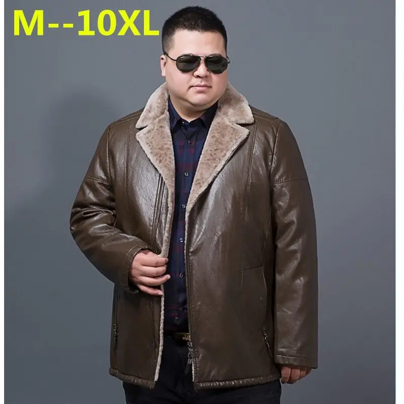 10XL 9XL 8XL 6X зимняя мужская кожаная куртка кашемировая с отворотом теплая из овчины