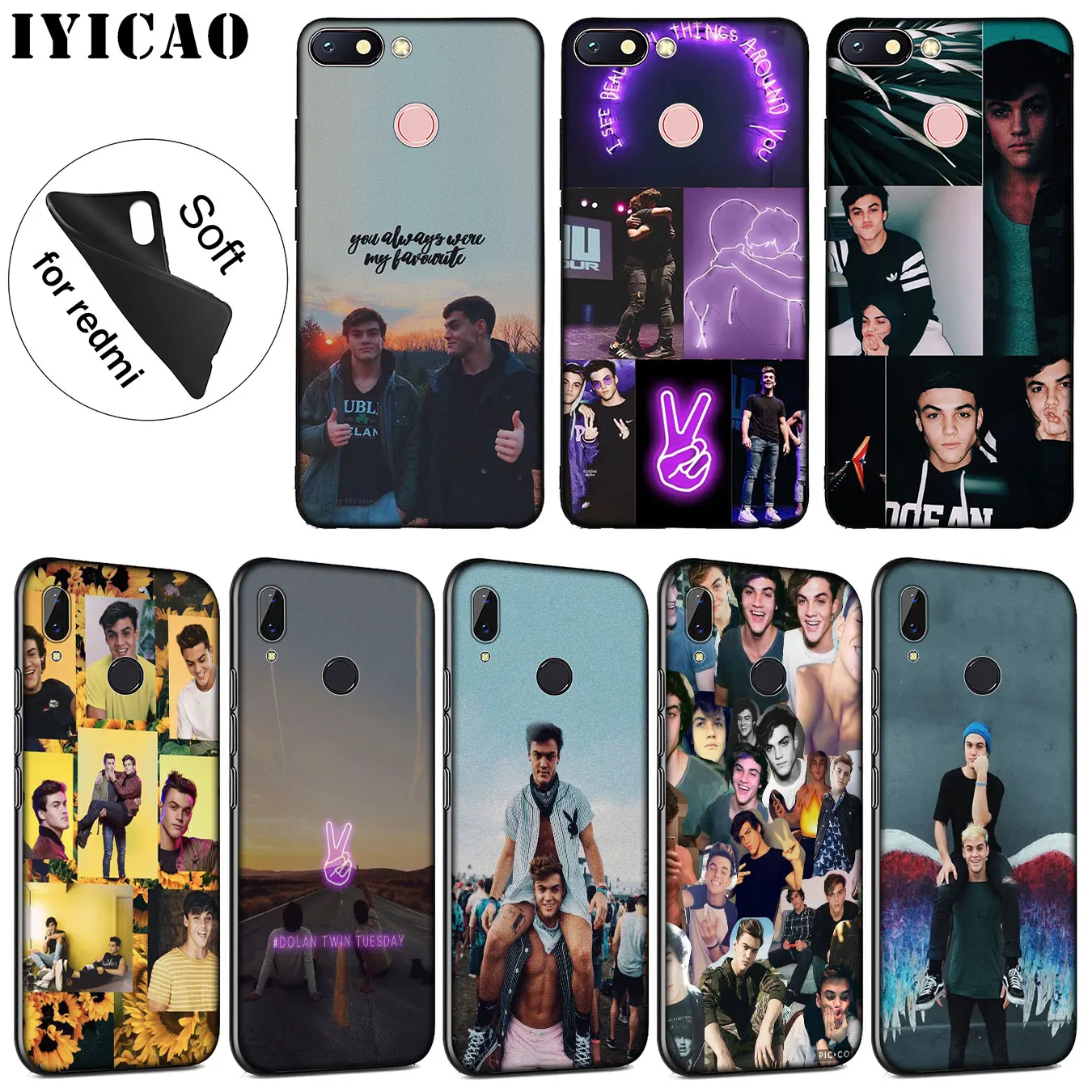 IYICAO dolan twins Coque Soft Silicone Phone Case for Xiaomi Redmi K30 K20 8A 7A 6A 5A S2 GO Note 8 8T 7 5 6 Pro Black Cover |