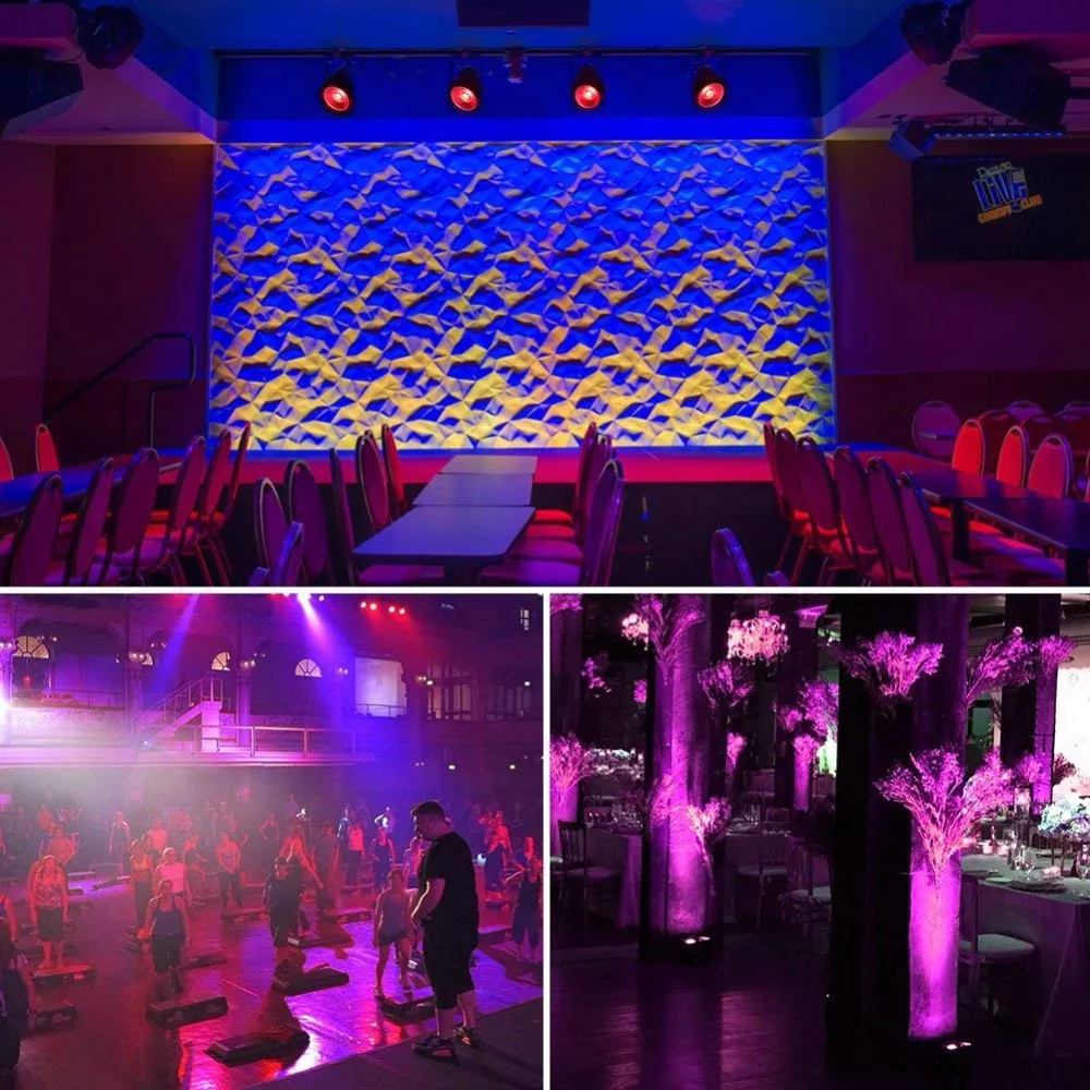 LED Par Lights with Super Bright 30W COB RGB Tricolors Can by Remote DMX Control for Stage Lighting Church Wedding DJ Ligh | Лампы и