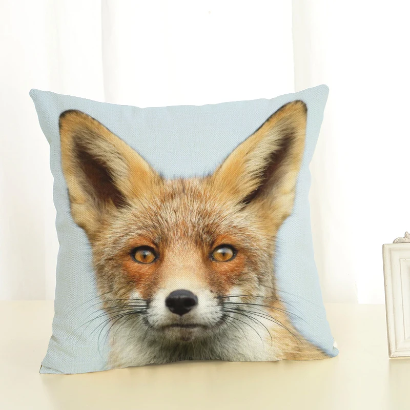 Модный Чехол на подушку с изображением лисы наволочка для подушки cojins/almofadas 45 см x