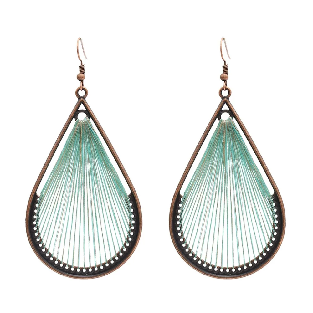 

4 Colors Elegant Unique Creative Winding Thread Earrings Hollow Out Big Waterdrop Dangle Drop Earrings for Women Fashion Jewelry