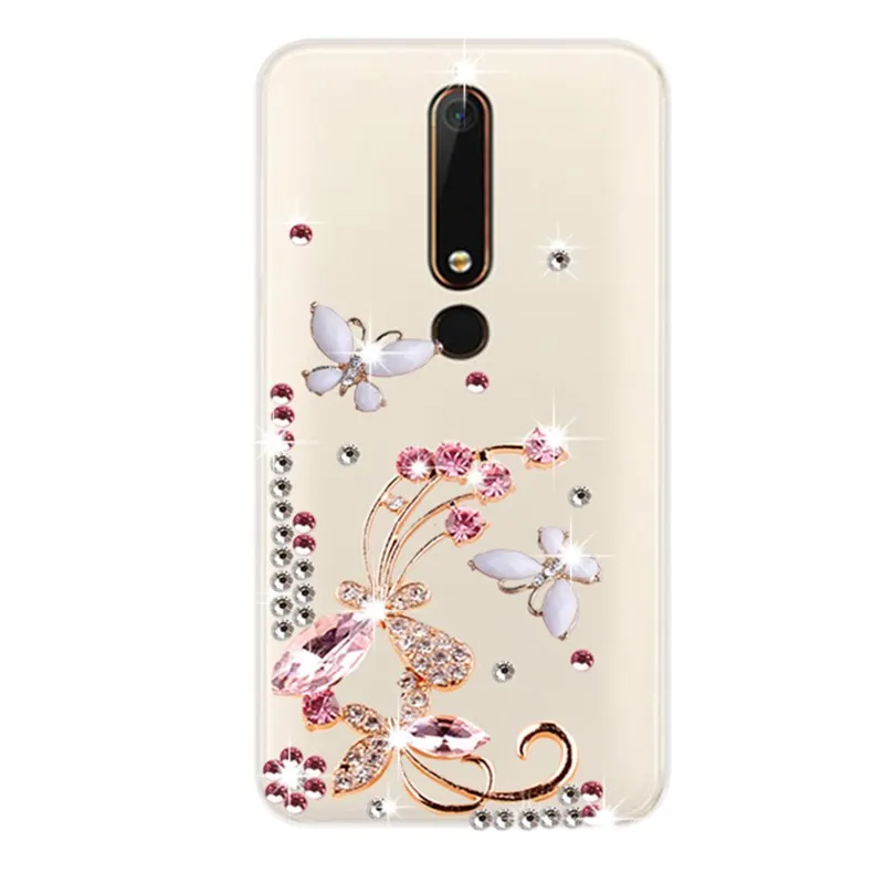 New crystal flowers design Bumper cases funda For One plus 6 Case Cover 6GB RAM 128GB ROM 6T Phone case | Мобильные телефоны и