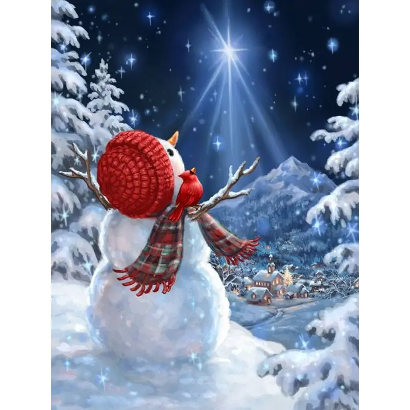 

5D полный квадратный/круглый DIY Алмазная Картина Набор для вышивки крестом-Снеговик-3D вышивка Бриллиантовая мозаика домашний Декор подарок