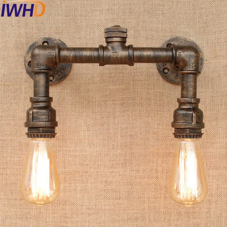 

Industrial Loft Iron Water Pipe Lamp LED Edison Wall Sconce Switch Vintage Wall Light Fixtures Home Decor Lighting Luminaire