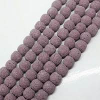 mini order is 7 10mm purple volcanic lava stone round loose beads 15