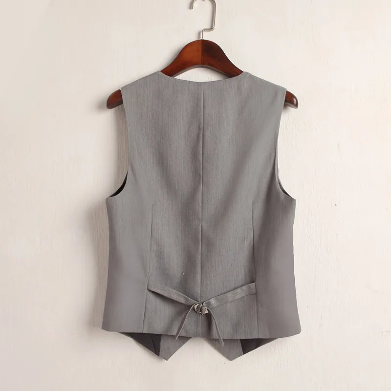 #0712 Summer V-Neck Vest Women Thin Loose Waistcoat Single Breasted Sleeveless Blazer Female Slim Short Vest Femme Slim Buttons