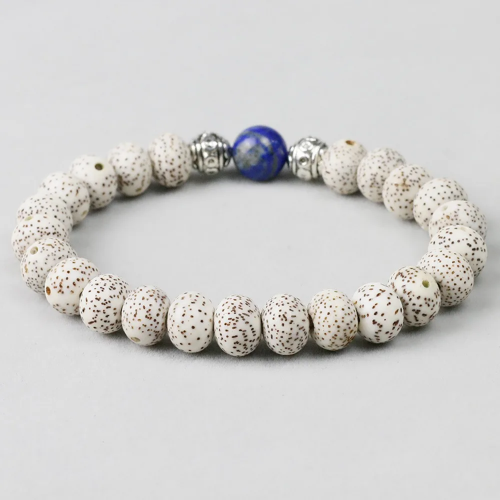 Натуральный Лазурит семена Бодхи браслет из бисера унисекс буддийская молитва