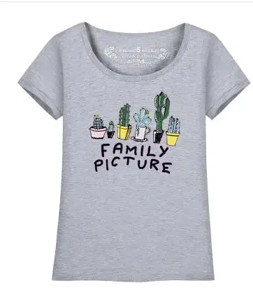 Dugujunyi 2019 Newest Women tops cacti Print t-shirt short sleeve o-neck Casual T-shirt t shirt Summer tees plus size T13 | Женская