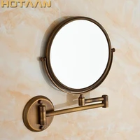 antique 8 double side bathroom folding brass shave makeup mirror wall mounted extend with arm round 1x3x magnifying yt 9102 f