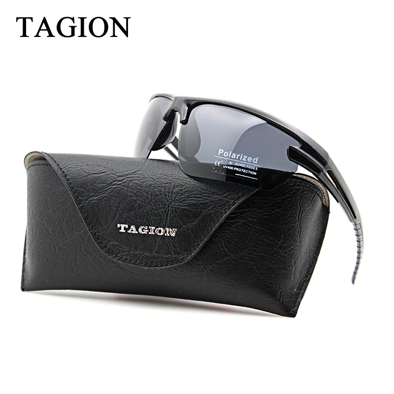 

2022 Outdoor Sports Sunglasses For Men Black Frame Semi-Rimless Dark Lenses UV400 Polarized Cycling Climbing Fishing Glasses
