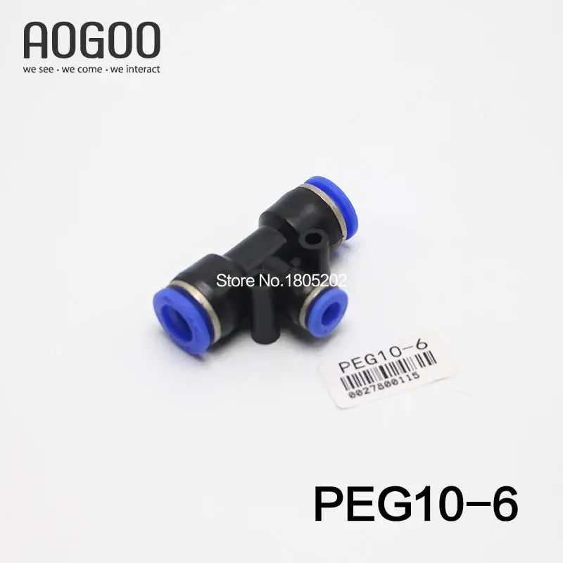 

10 Pcs/Lot T-Type Three-Pass Reducer Pneumatic Fittings PEG10-6