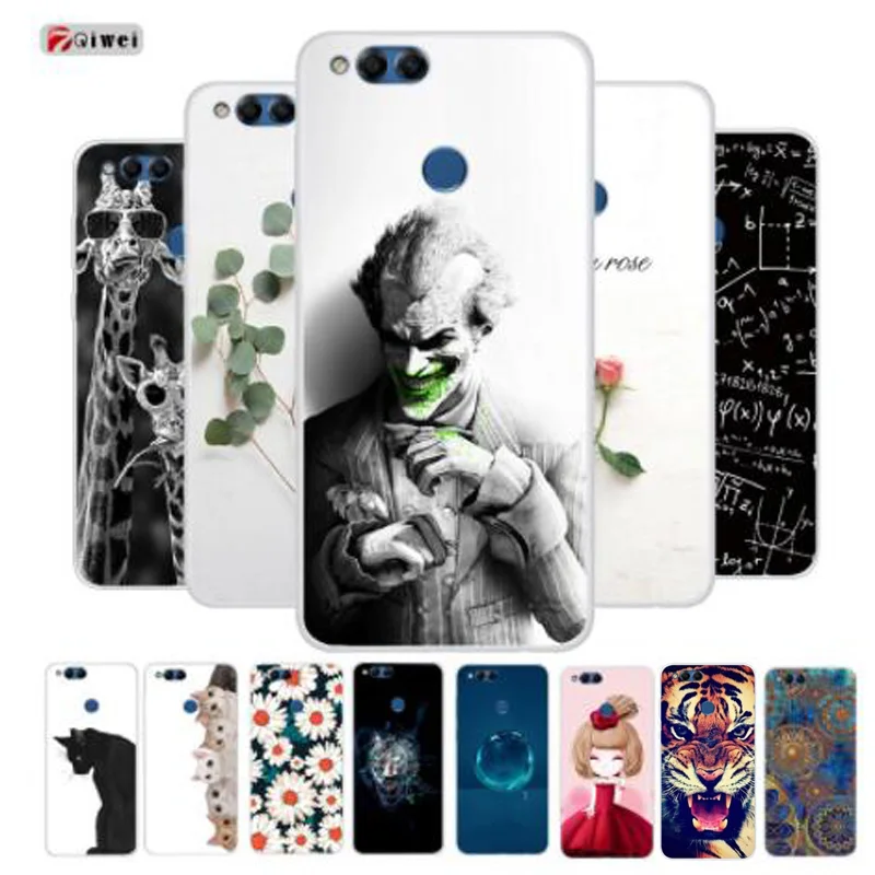 Для huawei Honor 7X чехол, мягкий силиконовый бампер, ТПУ, с принтом, задняя крышка для Fundas huawei Honor 9X 8X 7X, чехол, Honor7X 7 X X7 чехол s