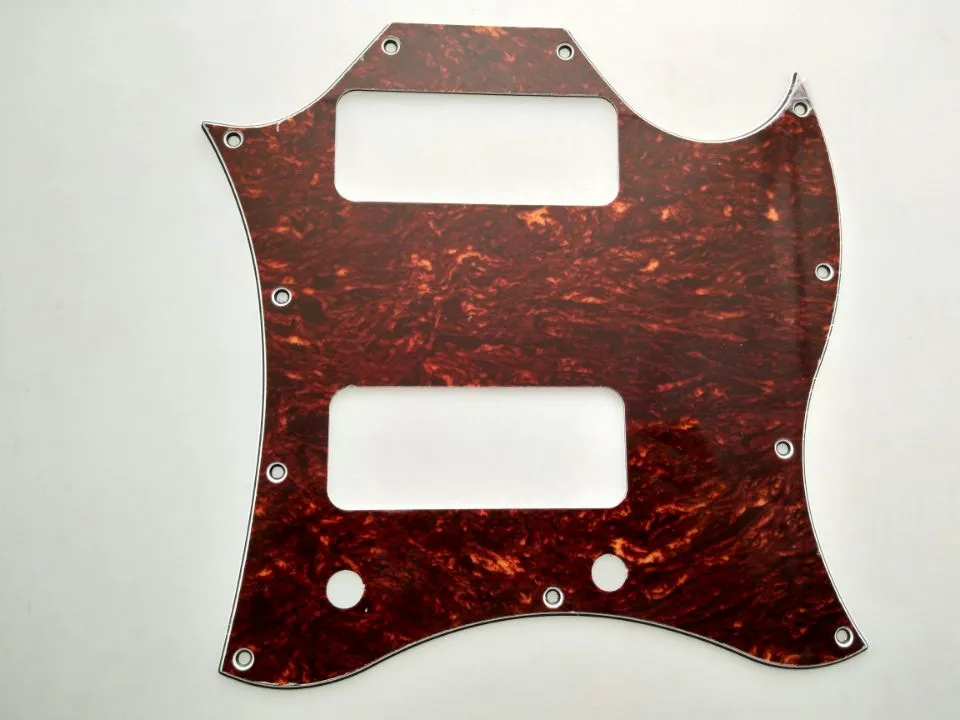 Фото KAISH стандартная SG специальная гитара с полным лицевым покрытием Pickguard w/P90 отверстие для пикапа черный 3 слоя №2