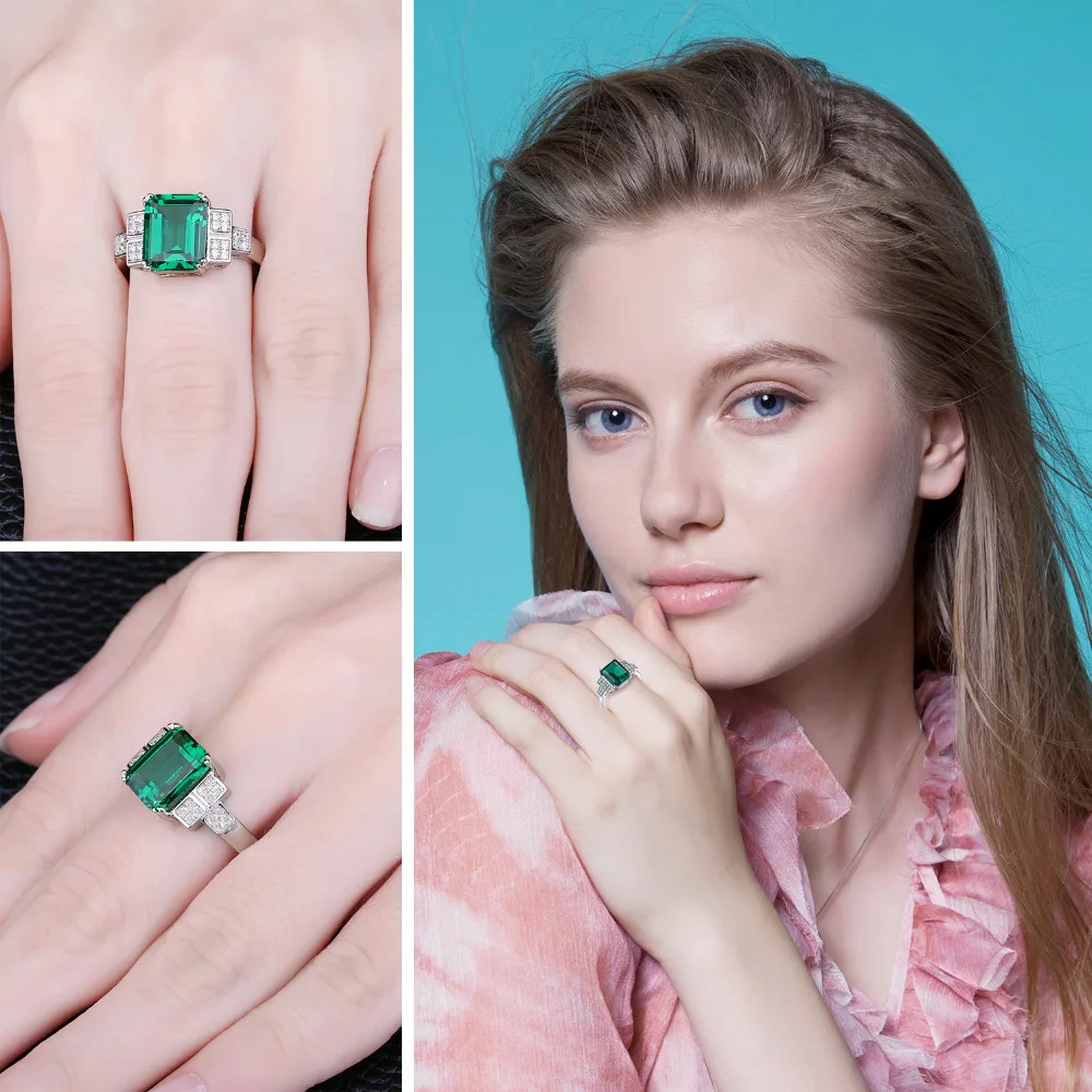 Jewelrypalace 2.7ct Nano русские создали Изумруд себе кольцо для Для женщин реальные 925