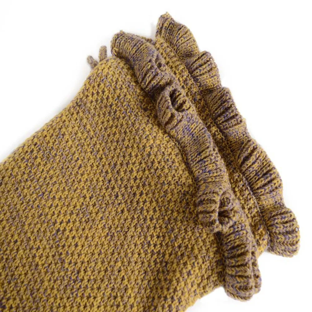 Весенние постельные принадлежности диван одеяло русалки шерсть вязание стиль