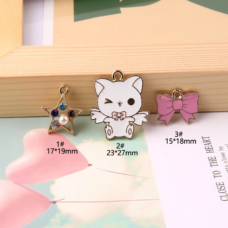 Diy Jewelry Accessories Earrings Hand Made Material Bracelet Pendant Drop Oil Alloy Wings Cat Stars Bow 10pcs | Украшения и