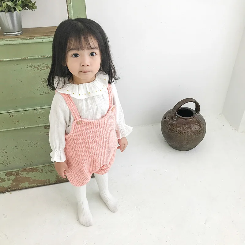 2018 Autumn New Arrival Cotton all-match Baby Rabbit Ears Cute Strap climbing pp bodysuit with hat for cute sweet baby girls | Детская