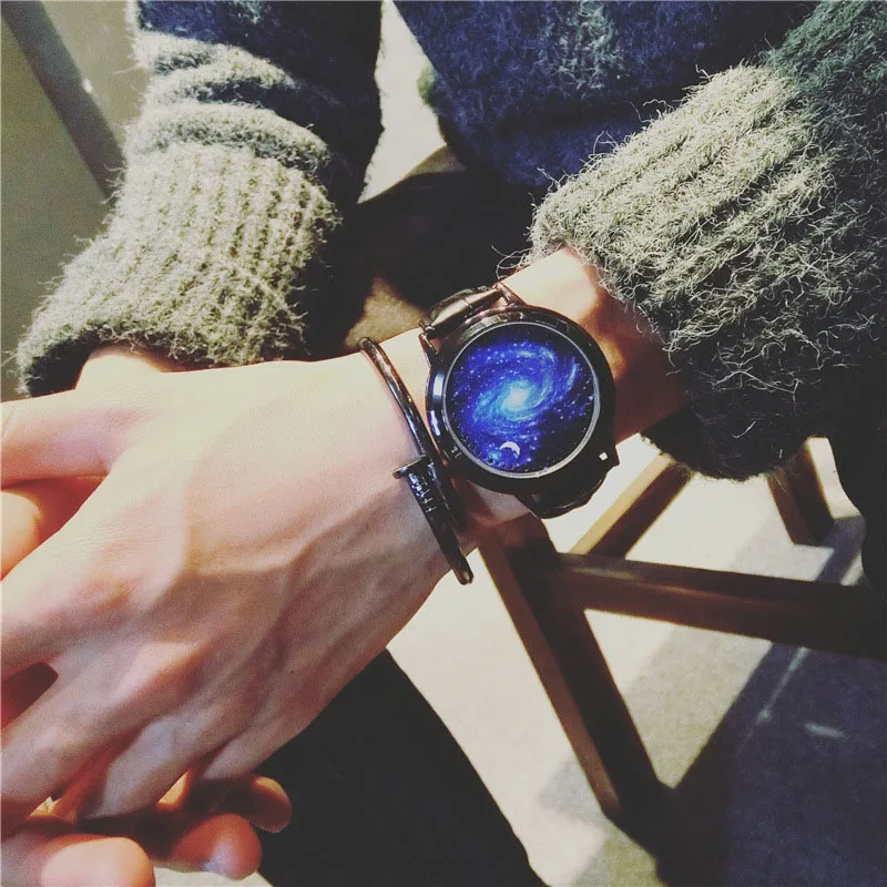 BGG творческая личность небо и звезды кожа нормальная LED цифровые часы женщины