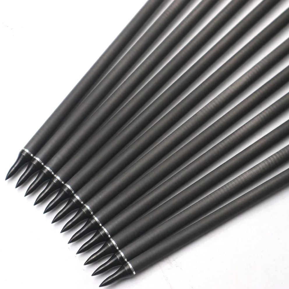 

6/12ps 31 inches ID 6.2mm Spine 300 340 400 500 600 700 800 Carbon Arrow with 5'' Turkey Feather Carbon Arrow for Hunting