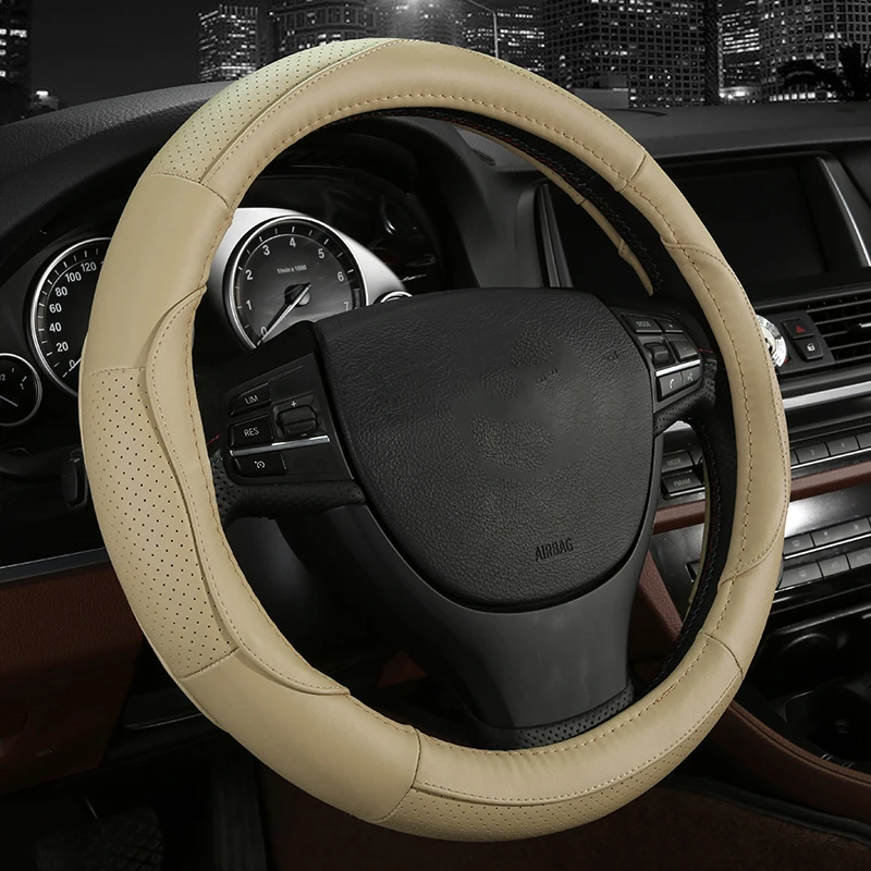 Рулевое колесо кожаный чехол Аксессуары для suzuki sx4 mitsubishi asx skoda kodiaq opel insignia bmw x1 x3 x5
