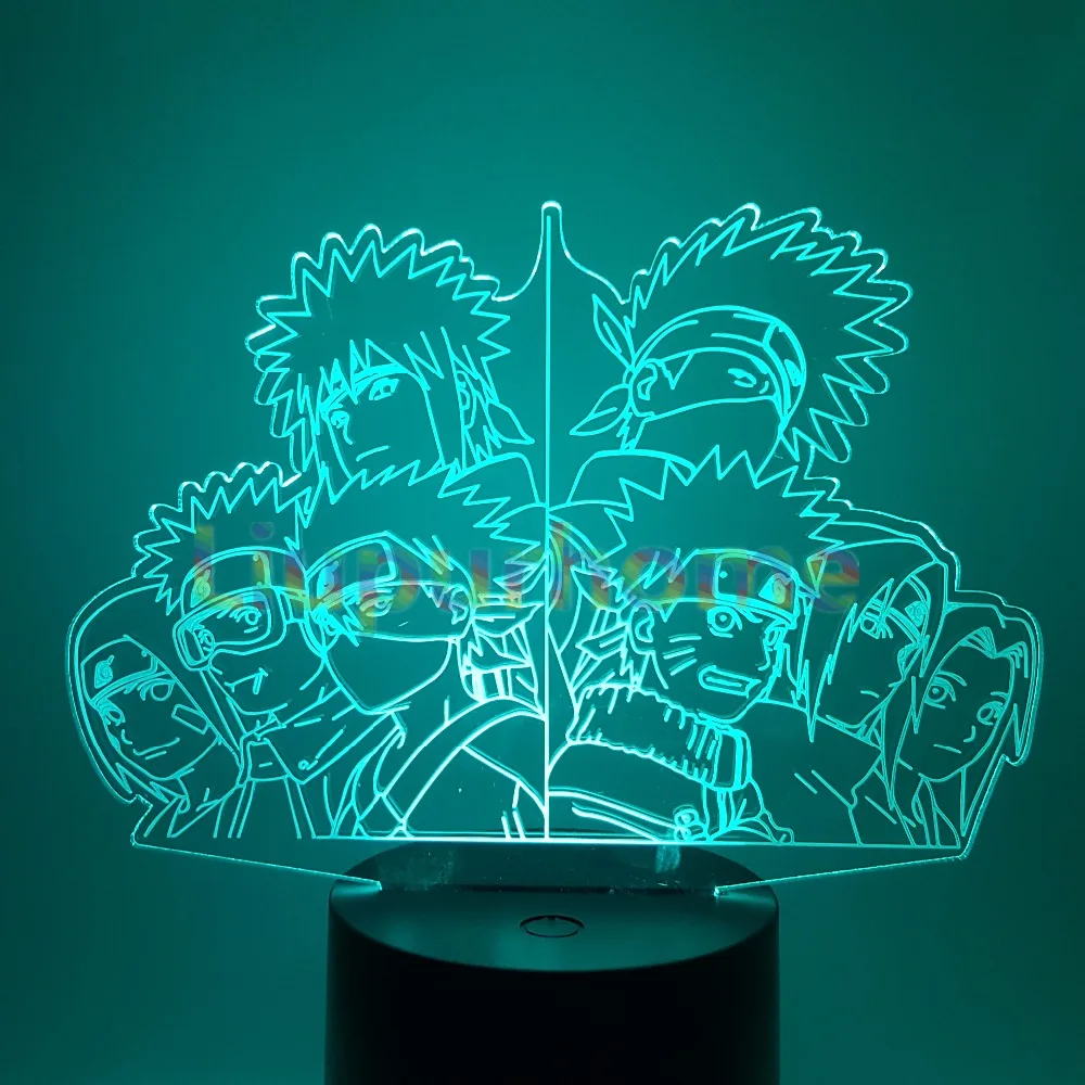 Светодиодный ночсветильник Наруто 7 светодиодов 3D Новый домашний декор