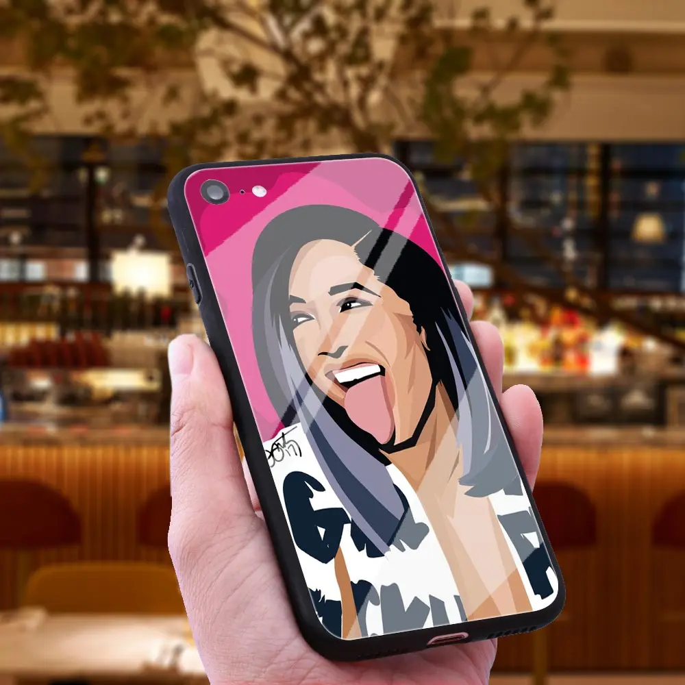 WEBBEDEPP Cardi B Rapper сексуальный чехол из закаленного стекла для телефона Apple iPhone Xr Xs Max X