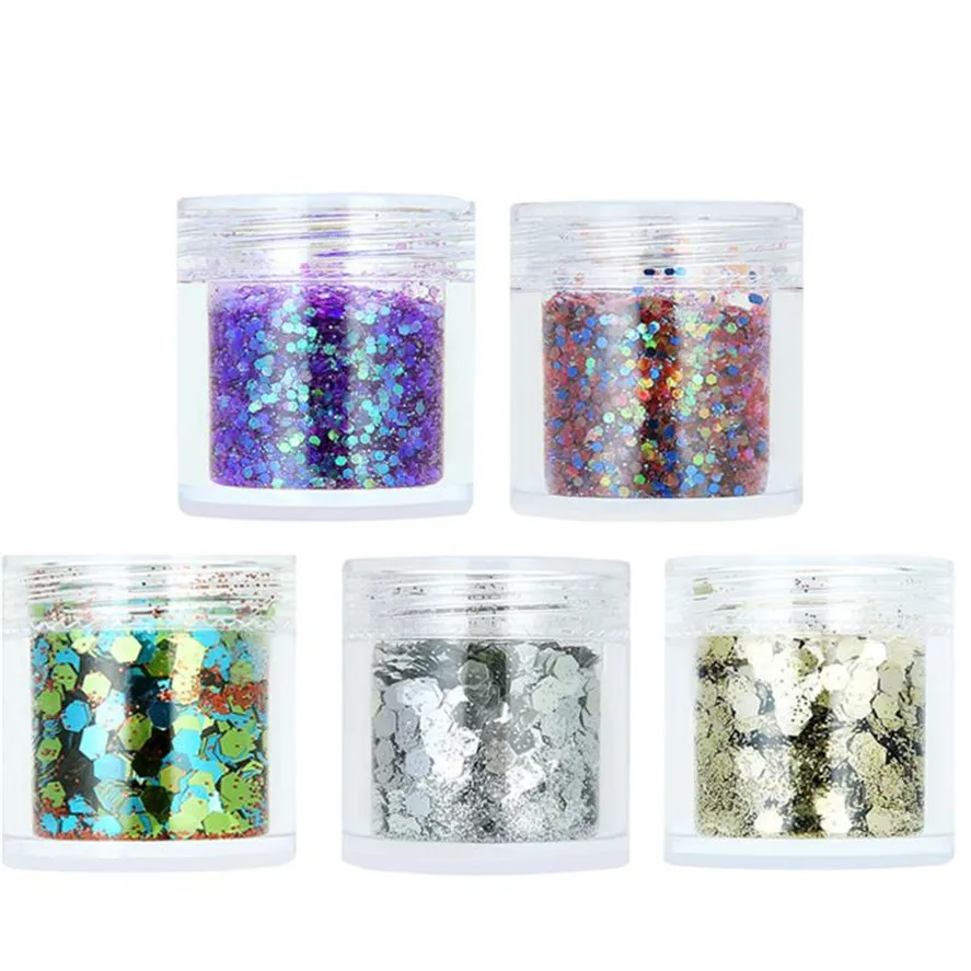 Блеск для тела 5 бутылок свободные блестки пудра лица блеск Блестки Дизайн ногтей