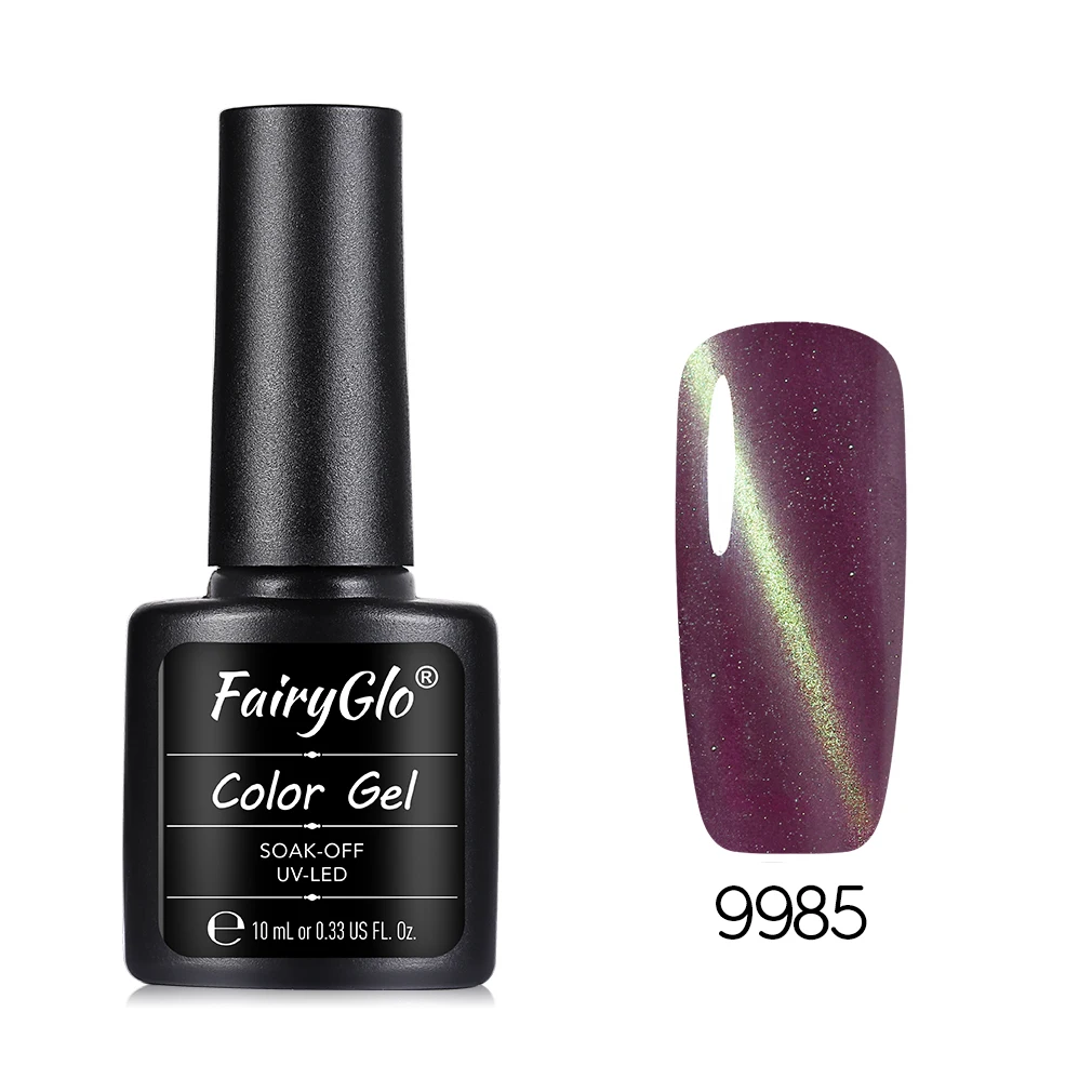 FairyGlo 10 мл магнит Гель-лак для ногтей с эффектом «кошачий глаз» длинный последний УФ светодиодный Гель-лак для ногтей Топ основа праймер кошачьи глаза волшебный гель лак Lucky - Цвет: 9985