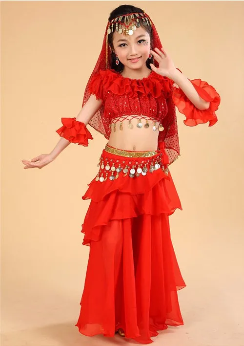 Детский костюм для танца живота 4 цвета|wear skinny|wearing mini skirtsskirt frill |