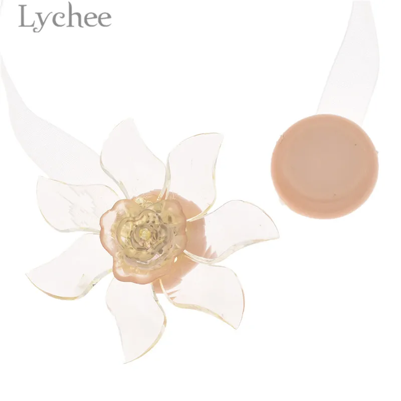 Lychee 1 PC Transparent Flower Curtain Buckles Modern Acrylic Magnetic Holder Strap Accessories Home Decoration | Дом и сад