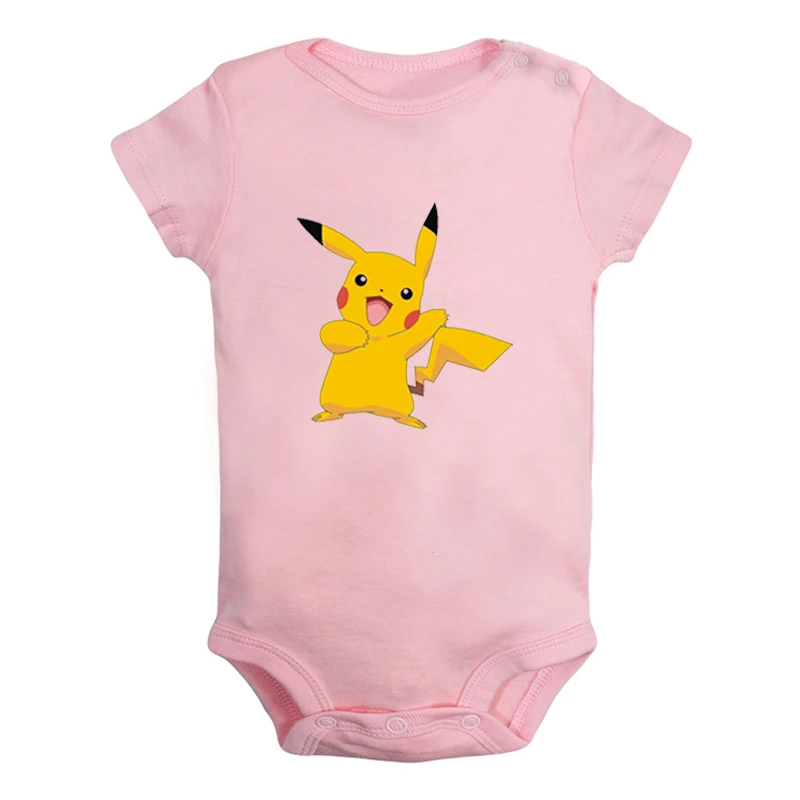 JaBaby224PD Одежда с шапочкой Пикачу и покемонами для новорожденных мальчиков и девочек; Униформа-комбинезон с принтом; боди для младенцев; комплекты одежды из хлопка - Цвет: JaBaby224PD