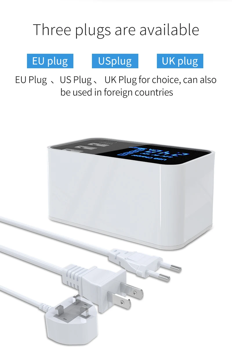 Умное быстрое зарядное устройство USB type C с ЖК-дисплеем, умное зарядное устройство для путешествий, мобильного телефона, быстрое зарядное устройство для iPhone, samsung, адаптер