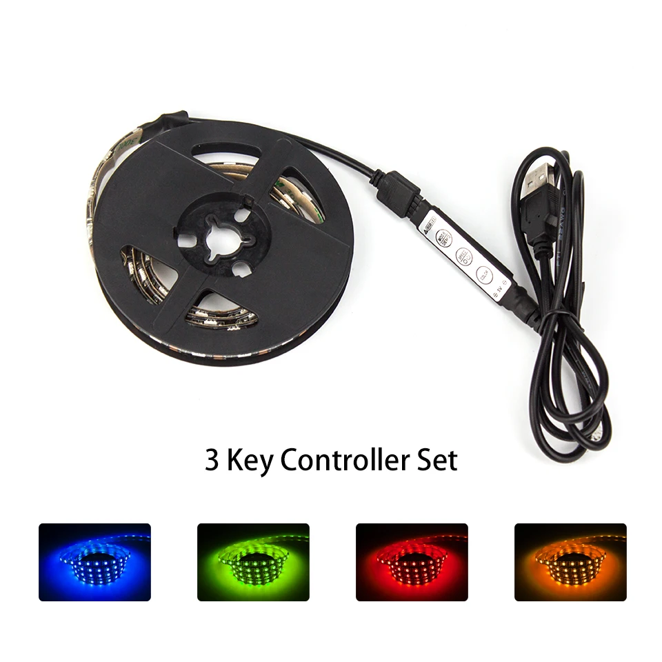 Гибкая светодиодная лента 5 в постоянного тока USB 5050 RGB 1 м 2 для фосветильник