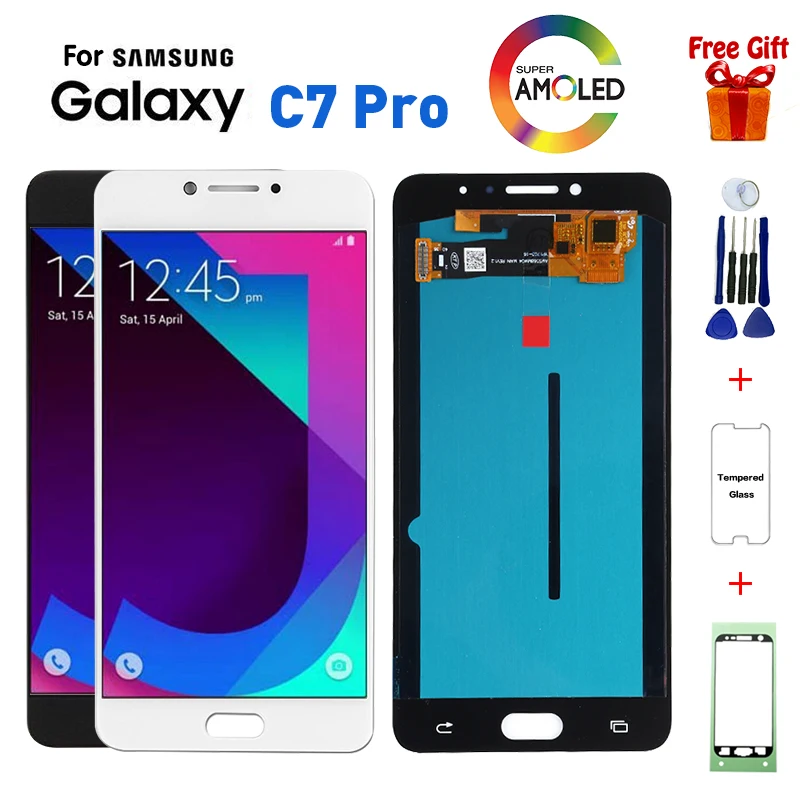 Super AMOLED ЖК экран для Samsung Galaxy C7 Pro C7010 дисплей сенсорный дигитайзер в сборе PRO +