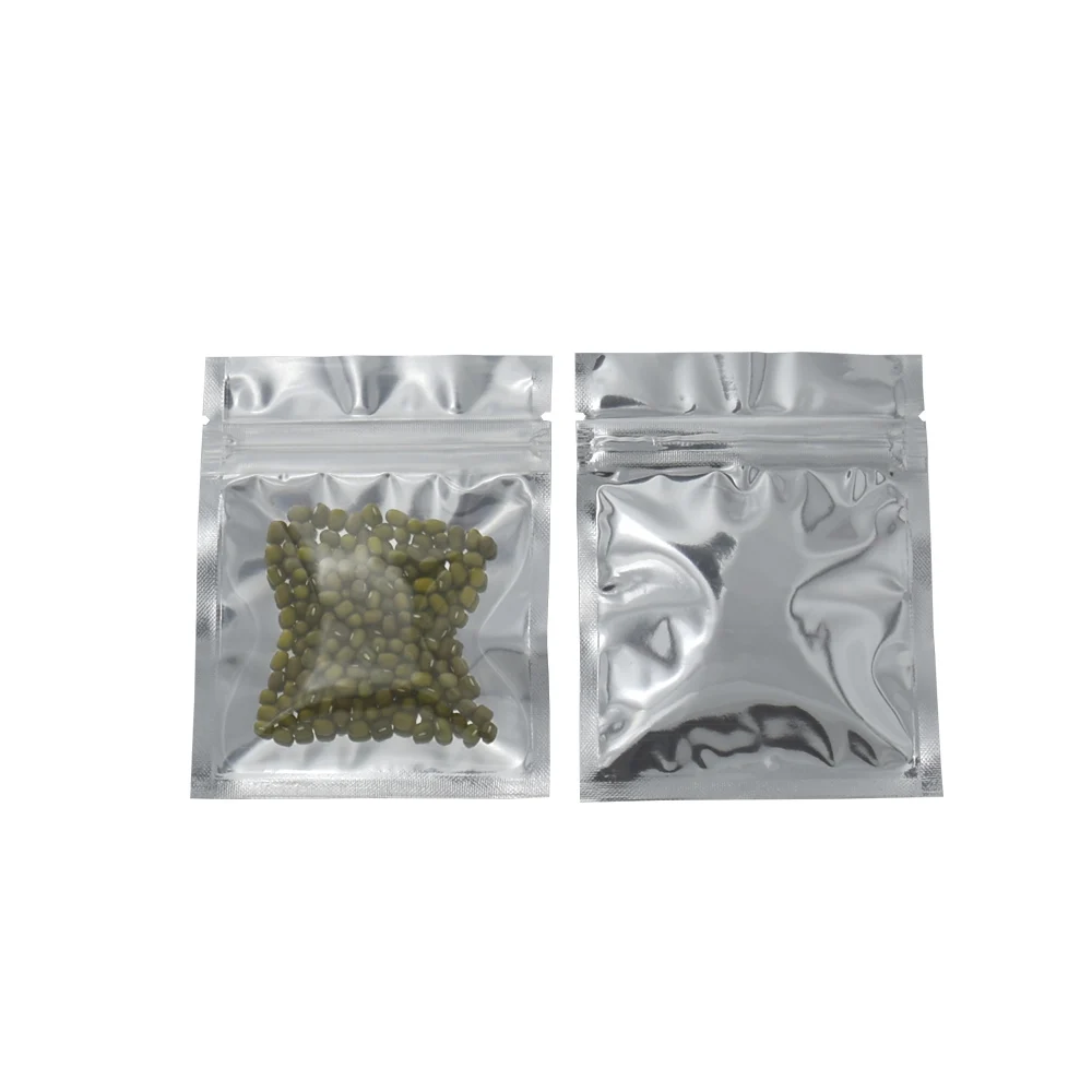 100 шт./лот Reclosable Mylar прозрачная передняя сумка с замком на молнии теплоизолирующая
